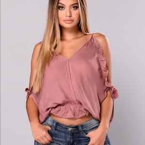 Top Dusty Rose Crop Size Small